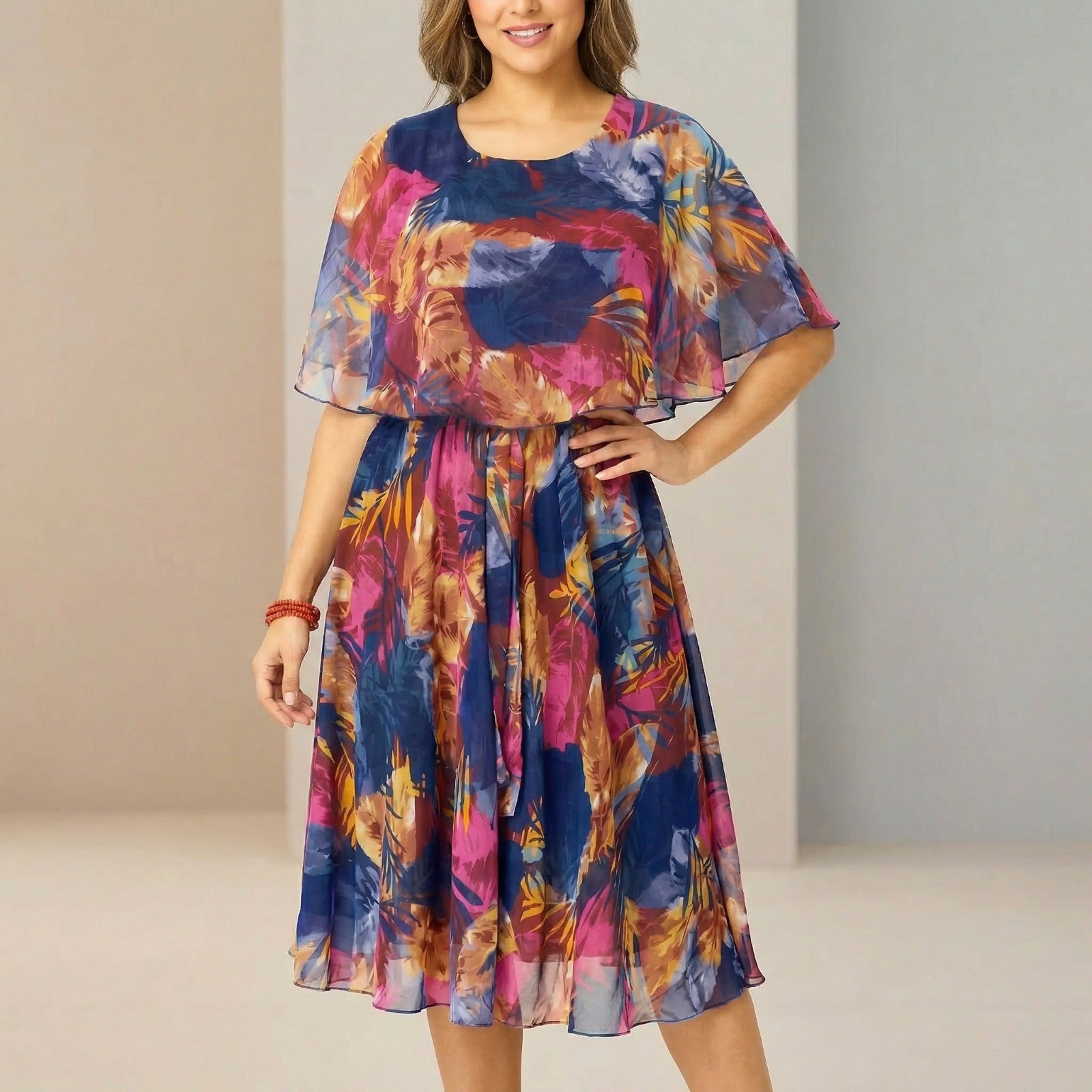 Elenora | Vestido Midi de Verano con Capas
