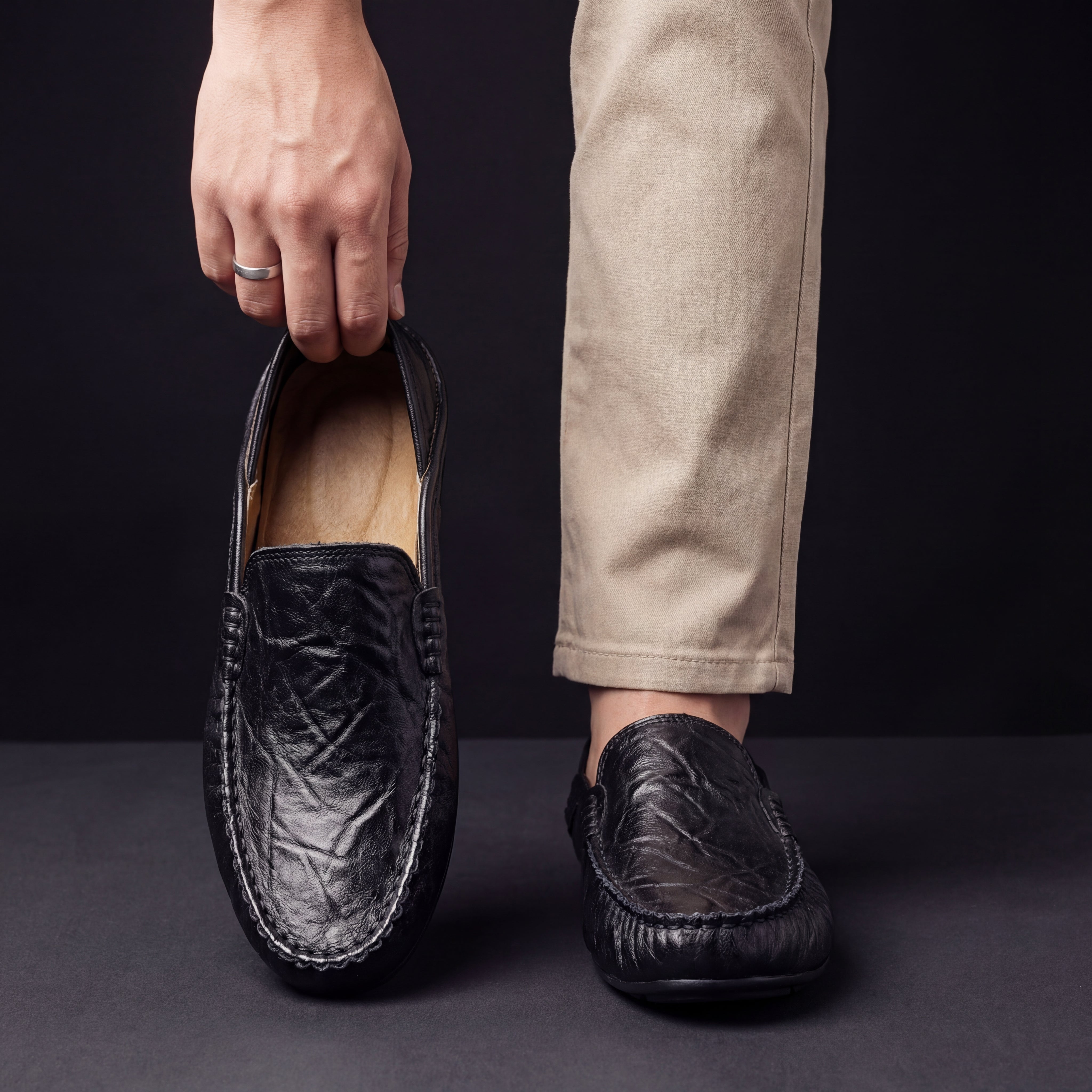 Tristan | Mocasines de cuero vegano casuales