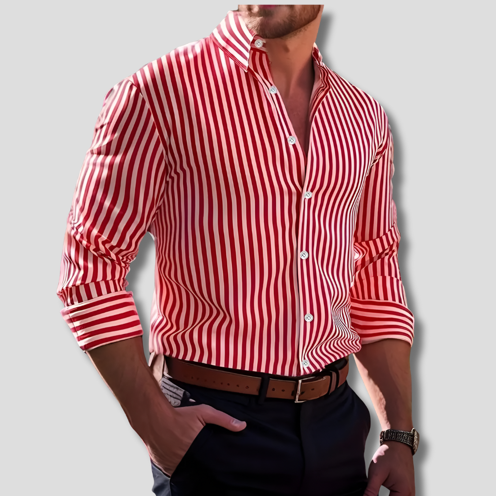 Camisa de Algodón Rayada