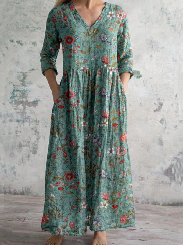Elara | Vestido Vintage de Estampado Floral