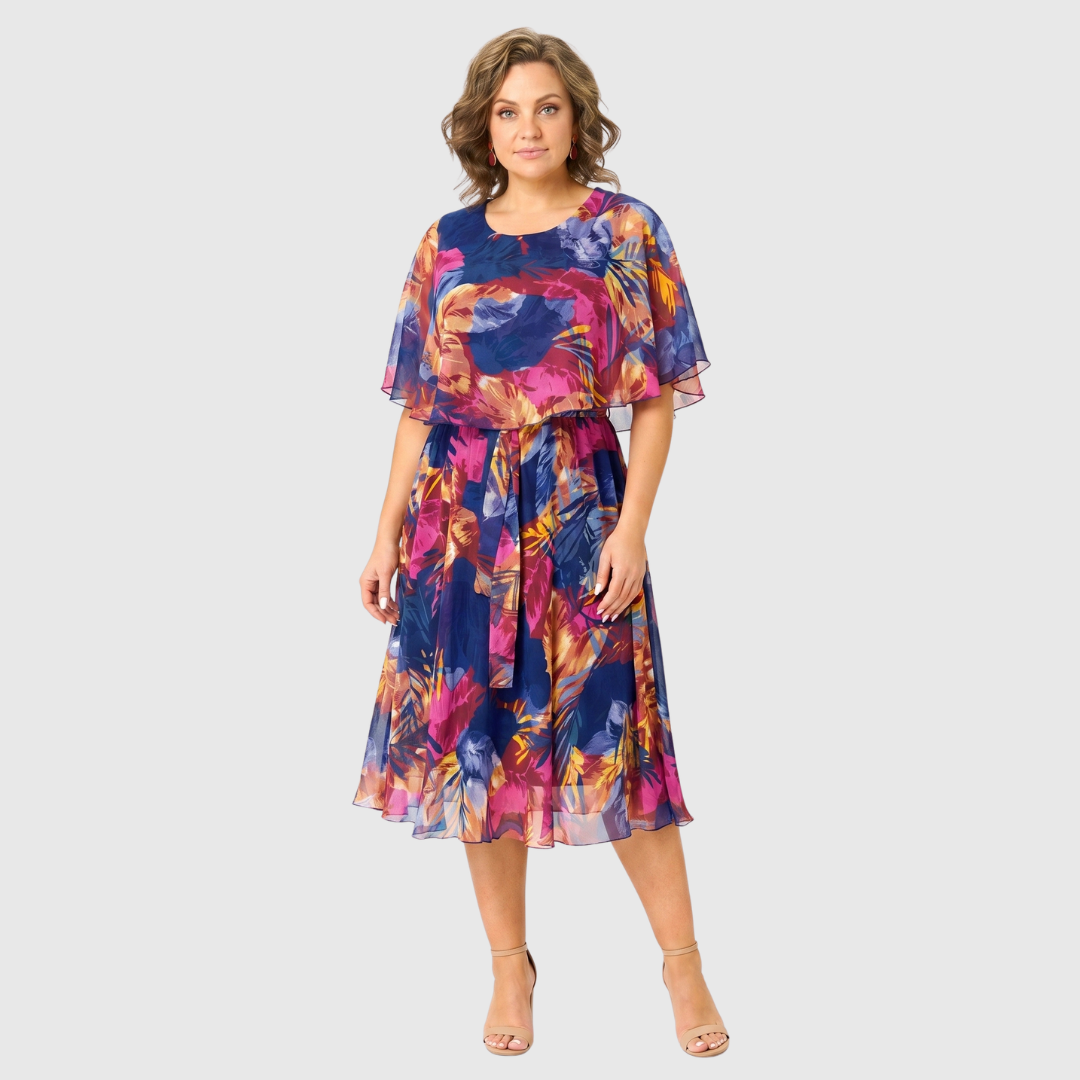 Elenora | Vestido Midi de Verano con Capas