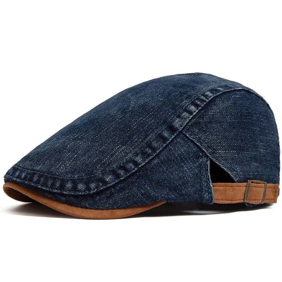 Agustin | Gorra Plana de Denim de Alta Calidad – Elegancia Clásica y Confort Diario