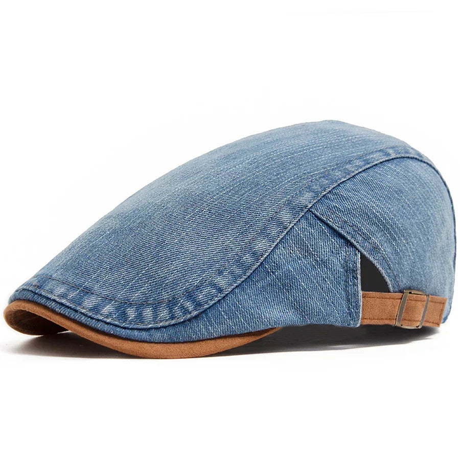 Agustin | Gorra Plana de Denim de Alta Calidad – Elegancia Clásica y Confort Diario