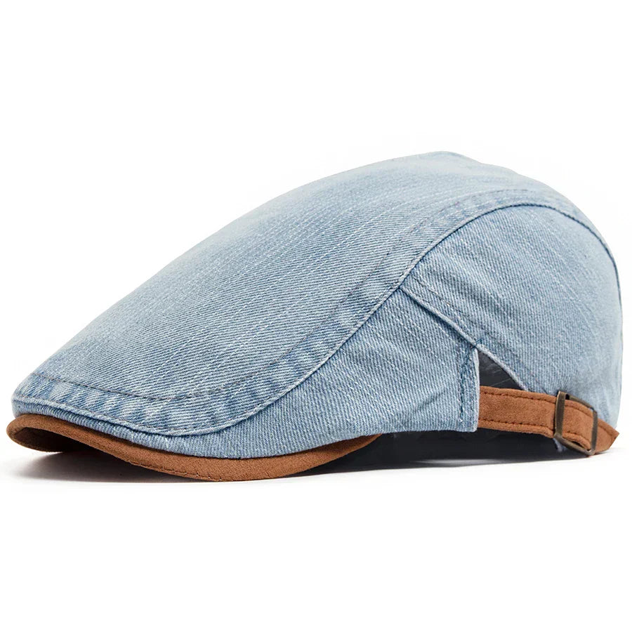 Agustin | Gorra Plana de Denim de Alta Calidad – Elegancia Clásica y Confort Diario