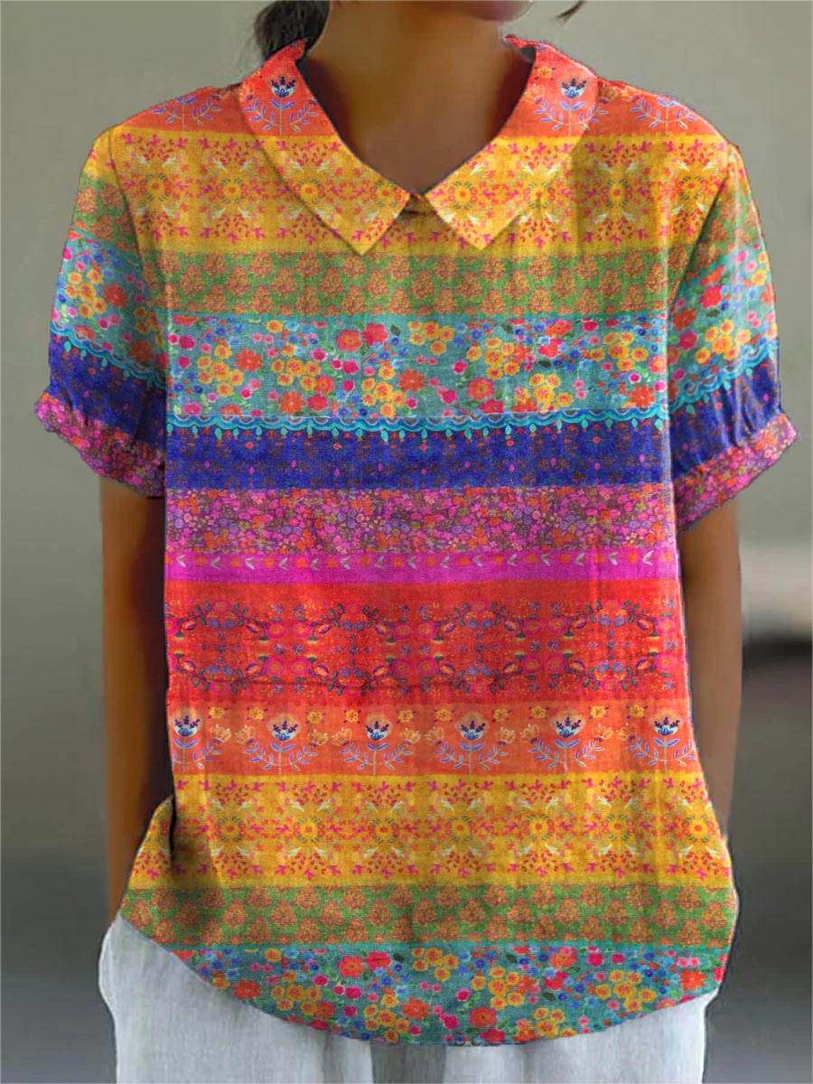 Maya | Camisa de Rayas Florales