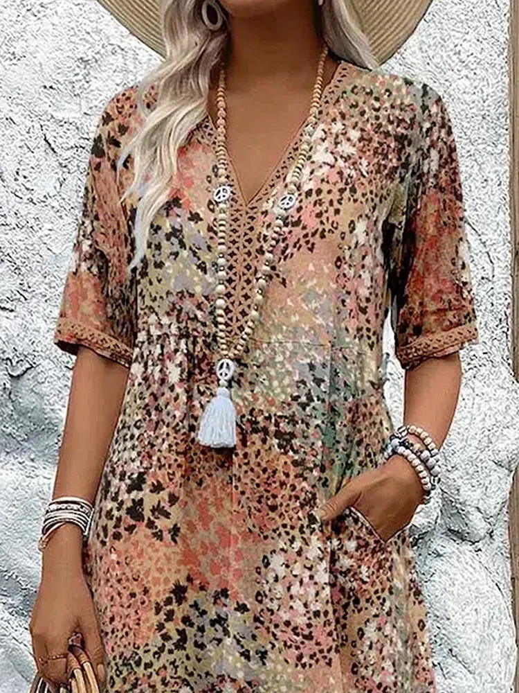Sofia | Vestido Midi Floral Elegante con Cobertura para el Abdomen