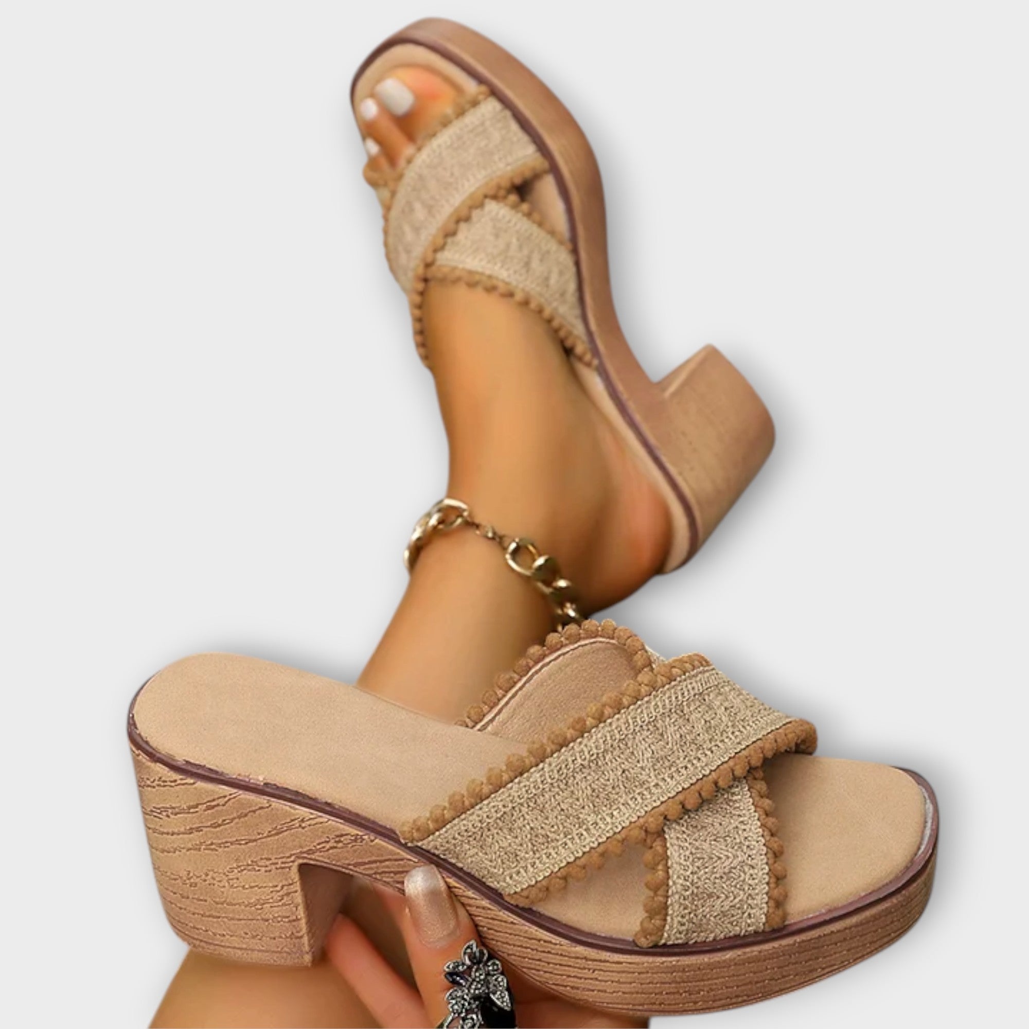 Camila | Tacones Gruesos con Tiras Cruzadas