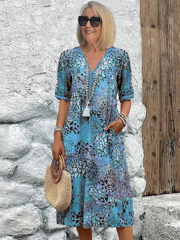 Sofia | Vestido Midi Floral Elegante con Cobertura para el Abdomen