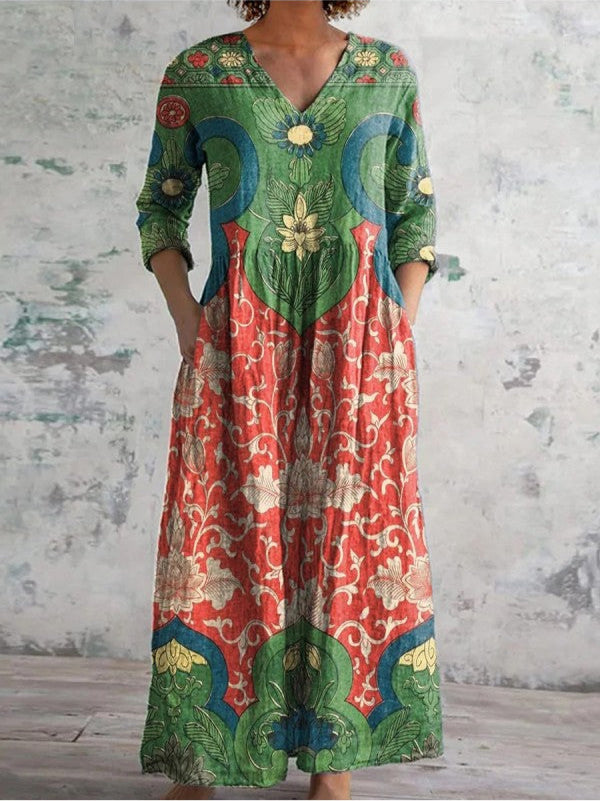Elara | Vestido Vintage de Estampado Floral