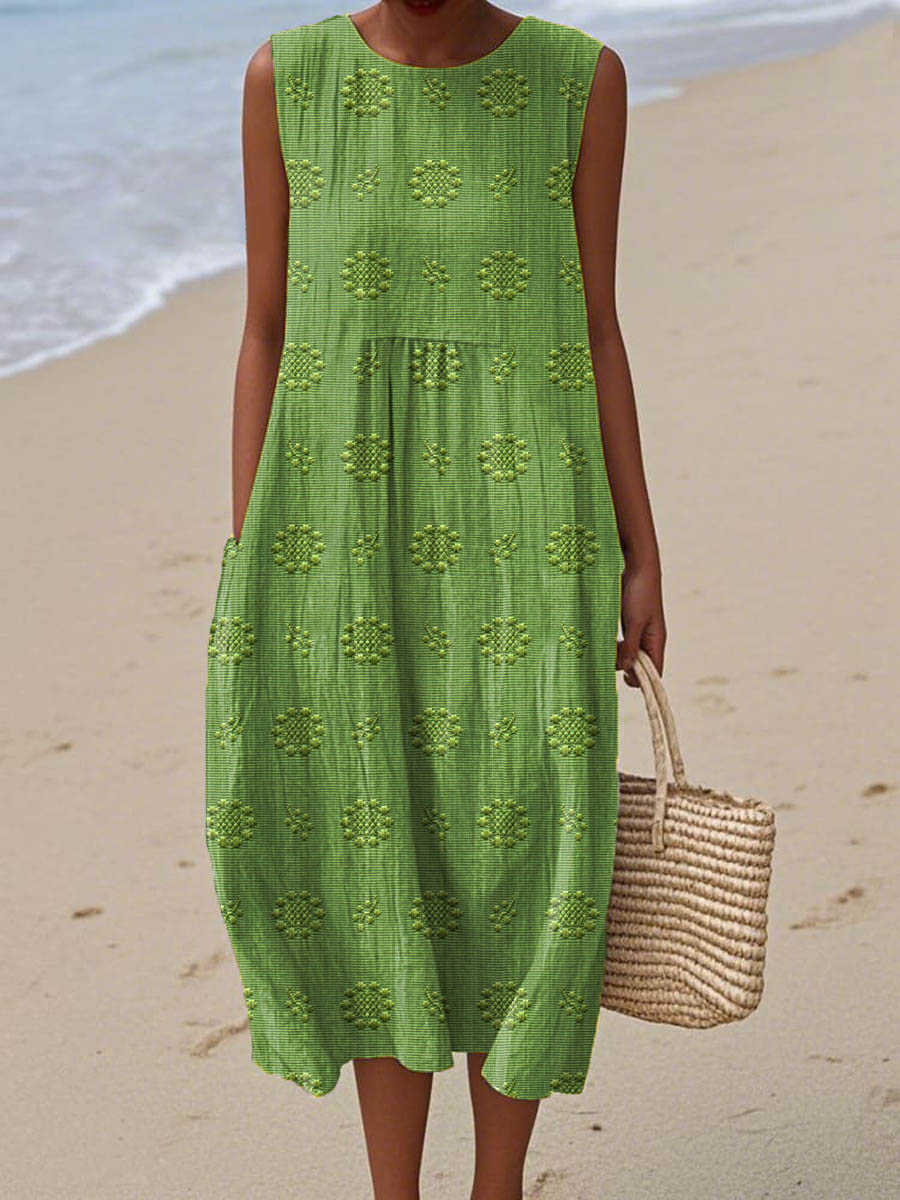 Bianca | Vestido Largo Impreso con Cobertura para el Abdomen