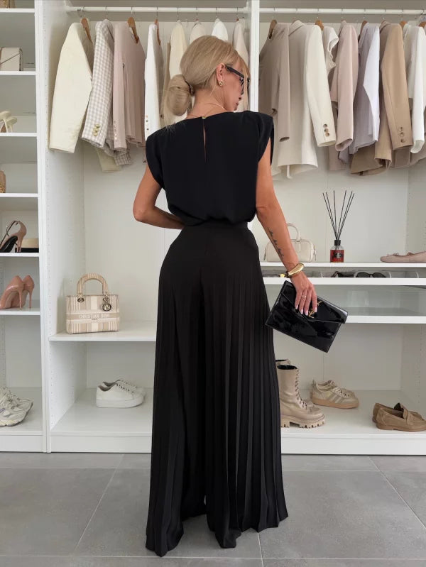 Jowita – Conjunto elegante de top + pantalones